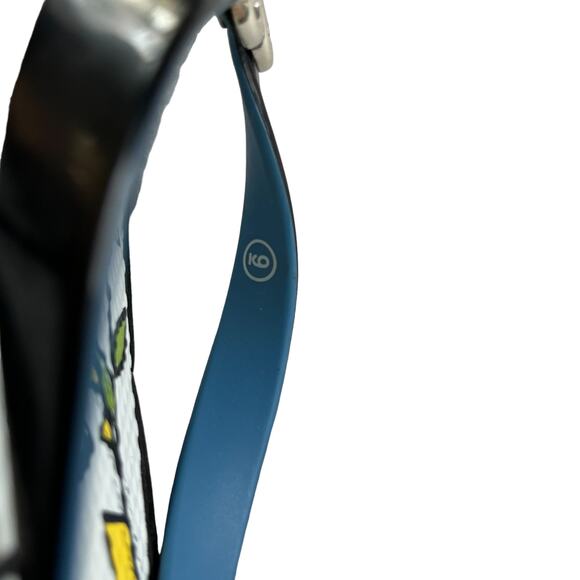 Brighton Love Platform Sandals Flip Flops 9 Black Blue Abstract Silver Heart - Picture 13 of 13